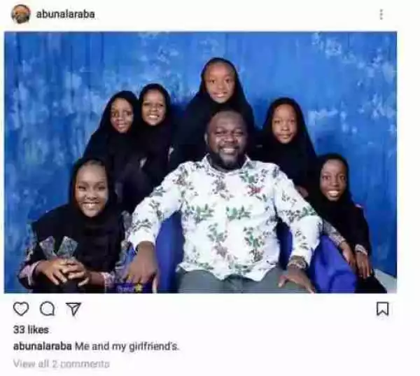 "My Girlfriends & I": Photo Of A Proud Father And His Six Daughters